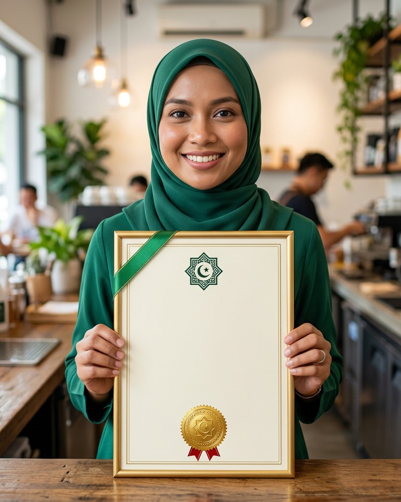 Pemilik premis makanan memegang sijil halal